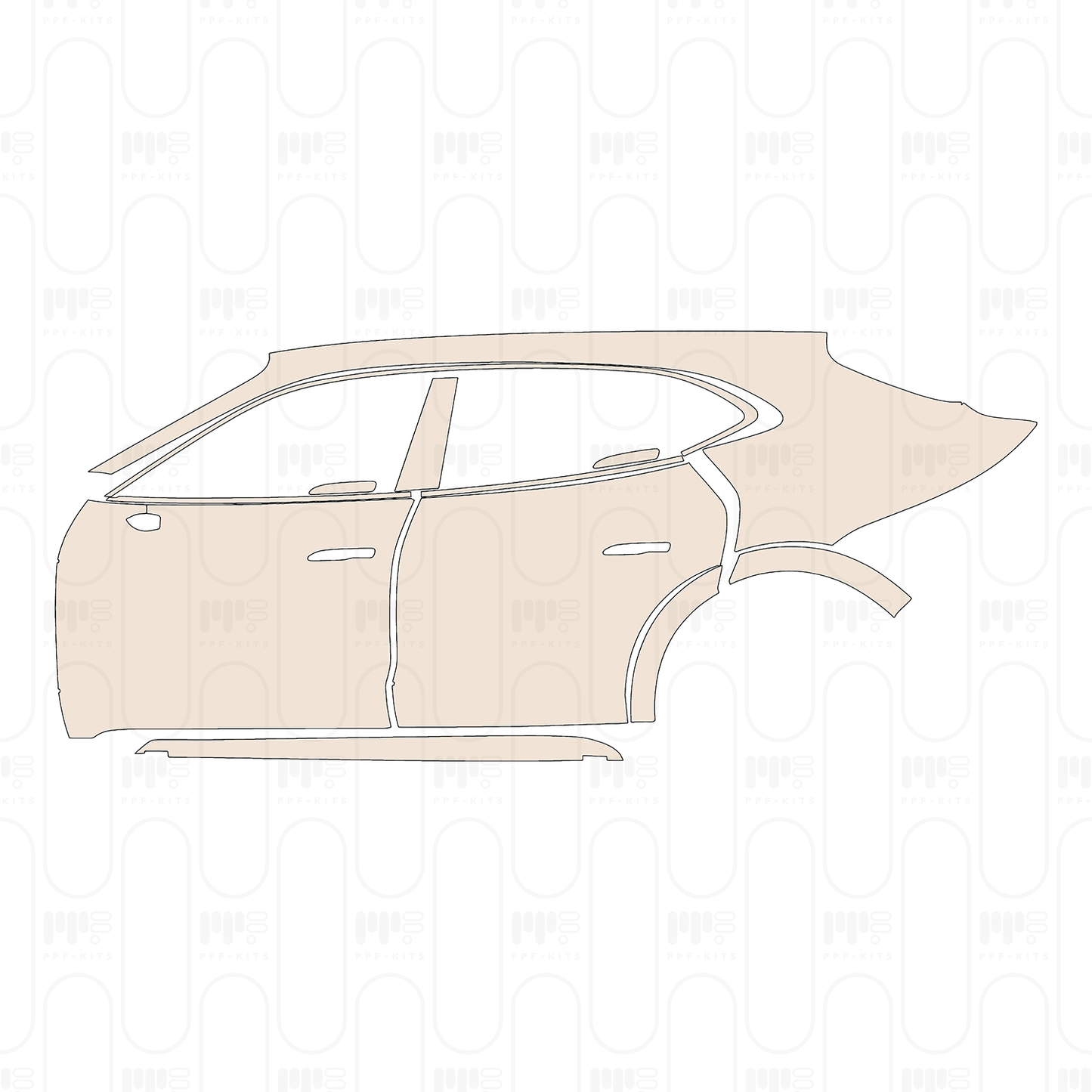 Voorgesneden PPF Porsche Taycan Cross Turismo Taycan 4 Cross Turismo 2021