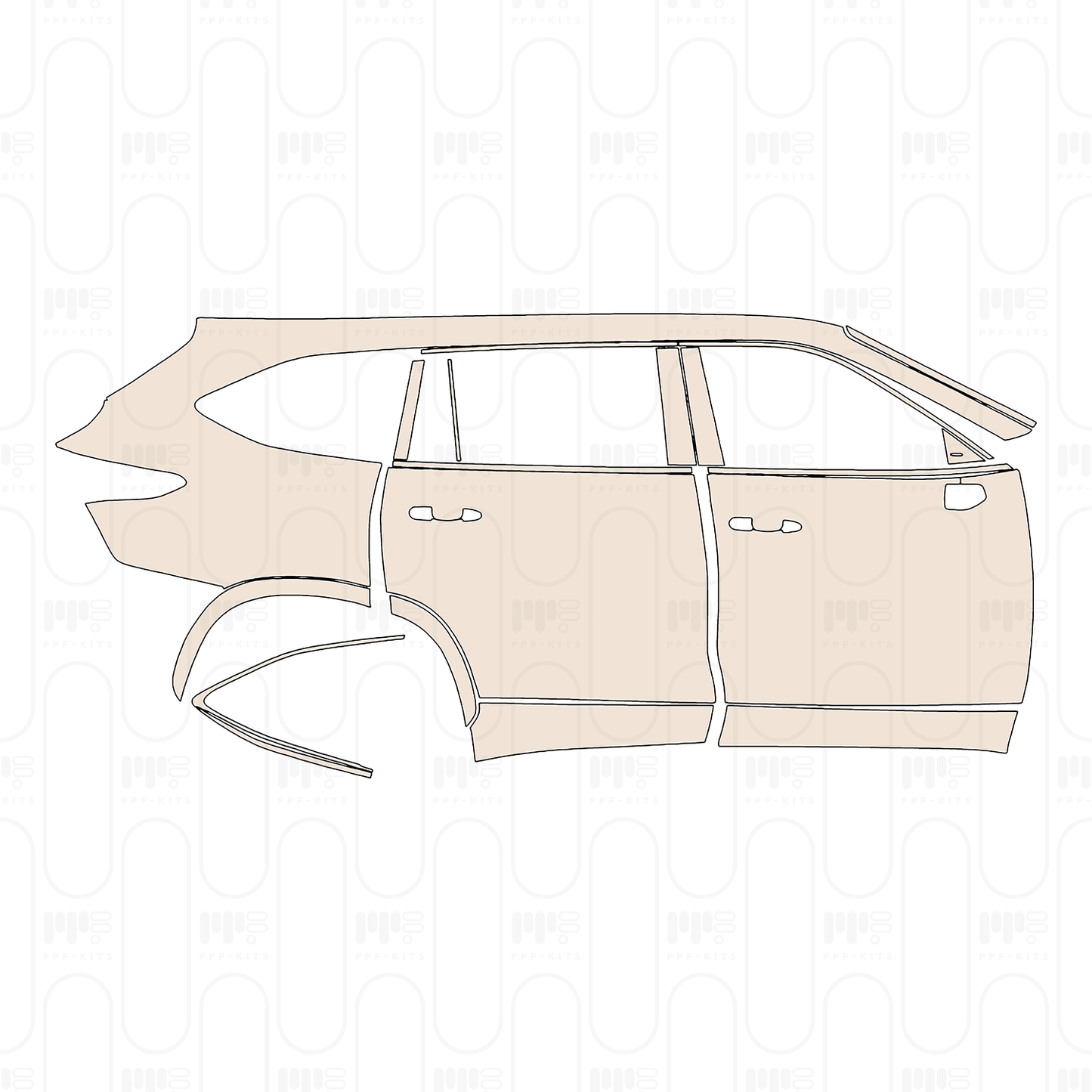 Voorgesneden PPF Toyota Highlander (US) Limited 2022