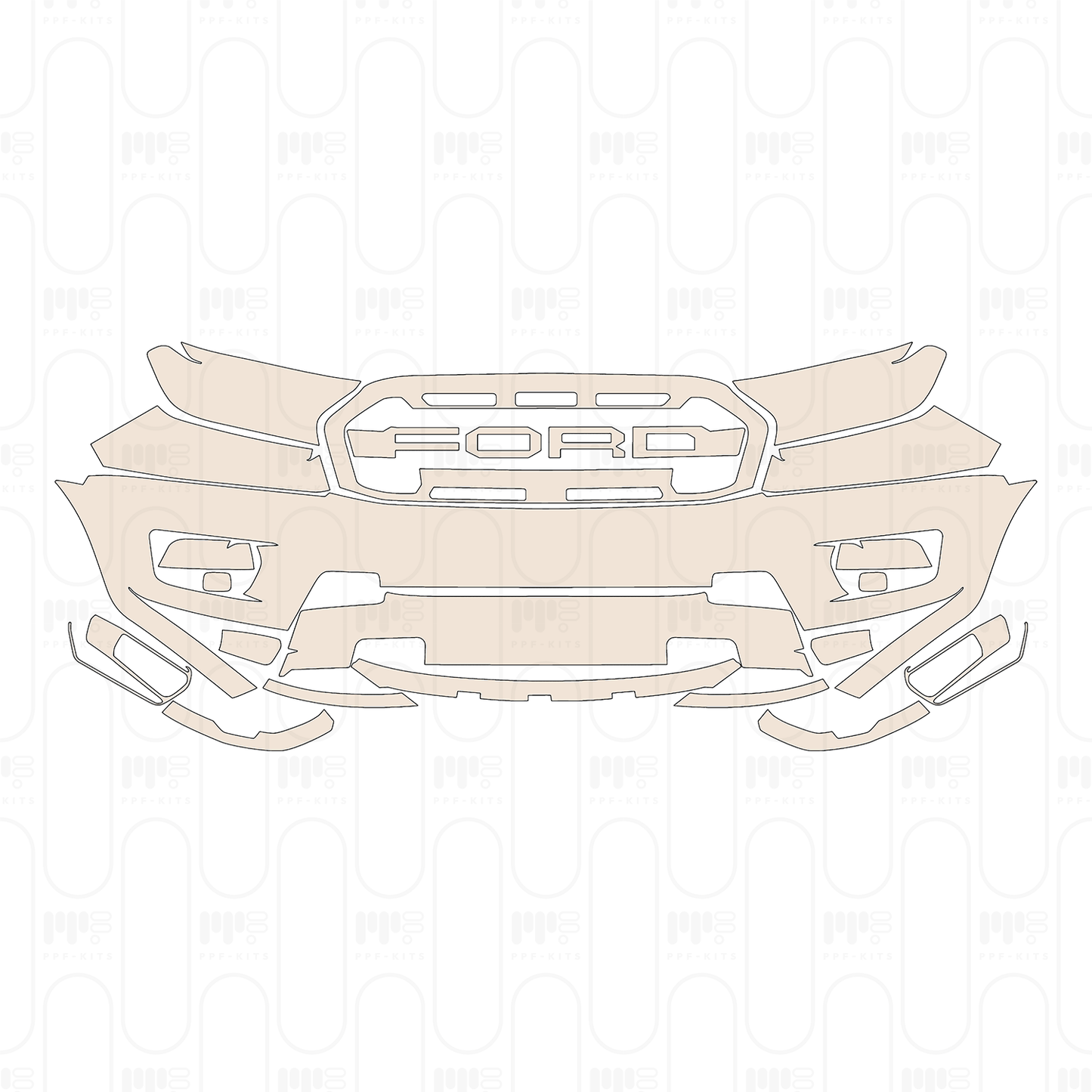 Voorgesneden PPF Ford Ranger (EU) Raptor 2022