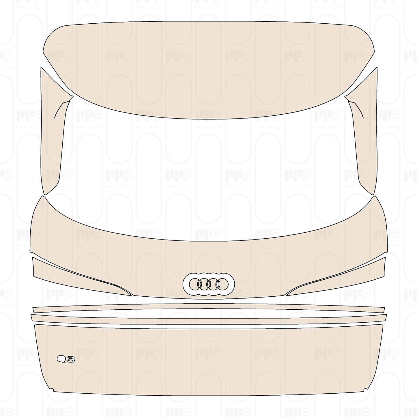 Voorgesneden PPF Audi Q3 Sportback Base 2026