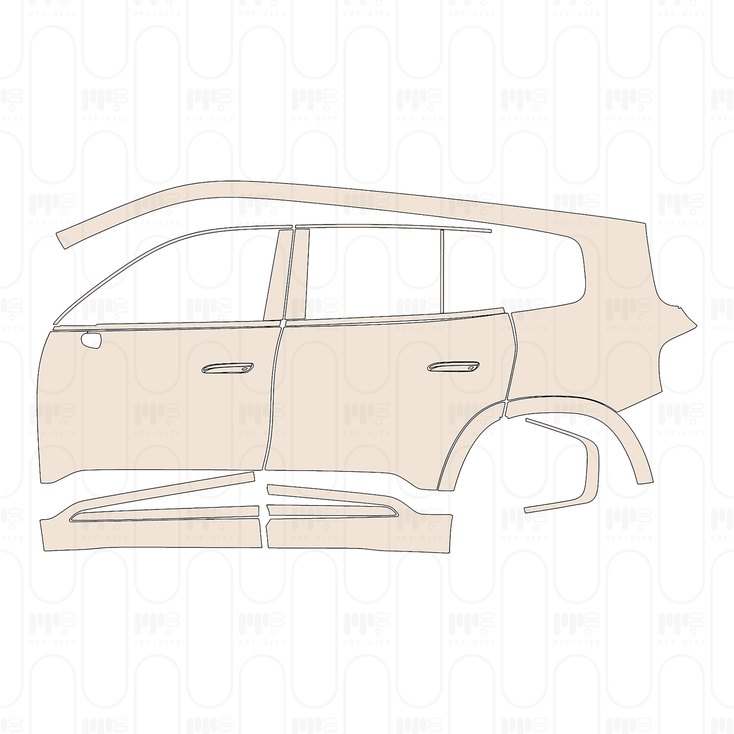 Voorgesneden PPF Mercedes-Benz GLB Electric AMG Line 2026