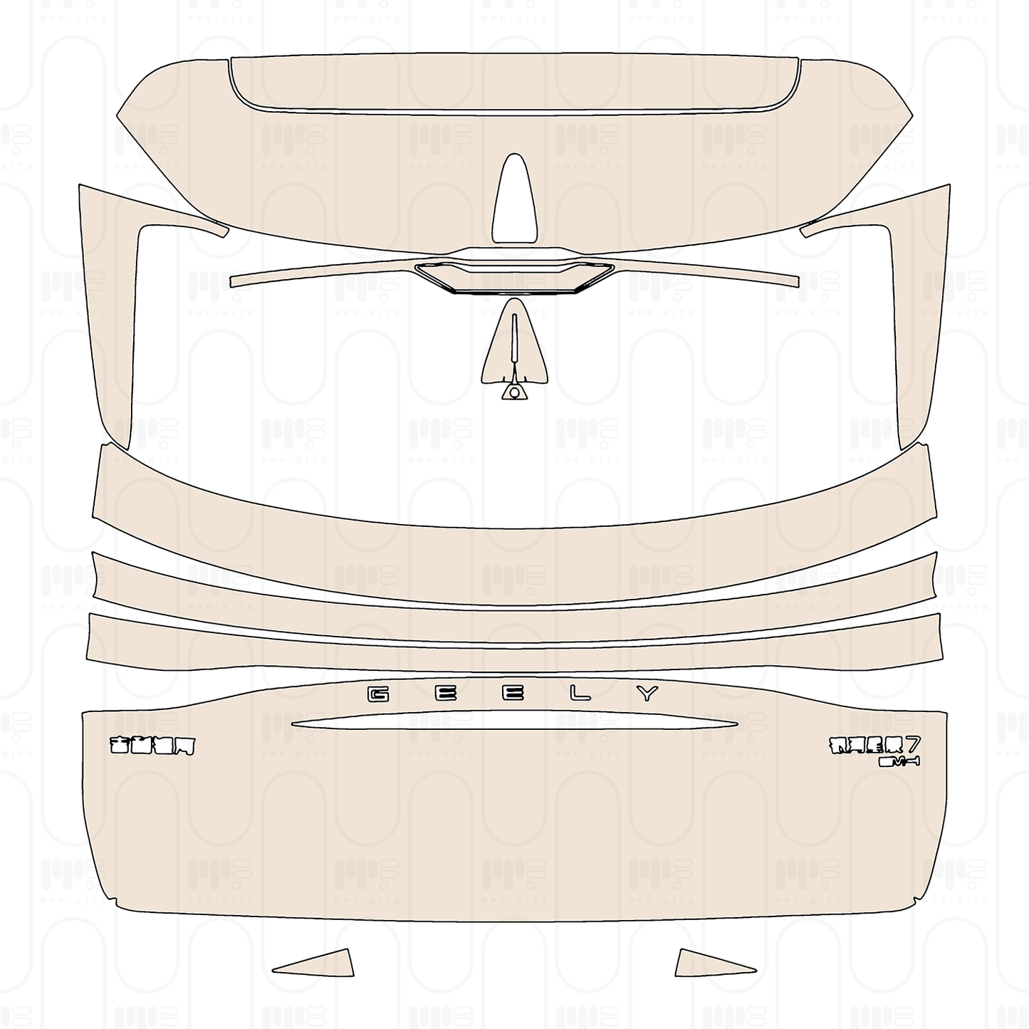 Voorgesneden PPF Geely Galaxy XingJian 7 2026