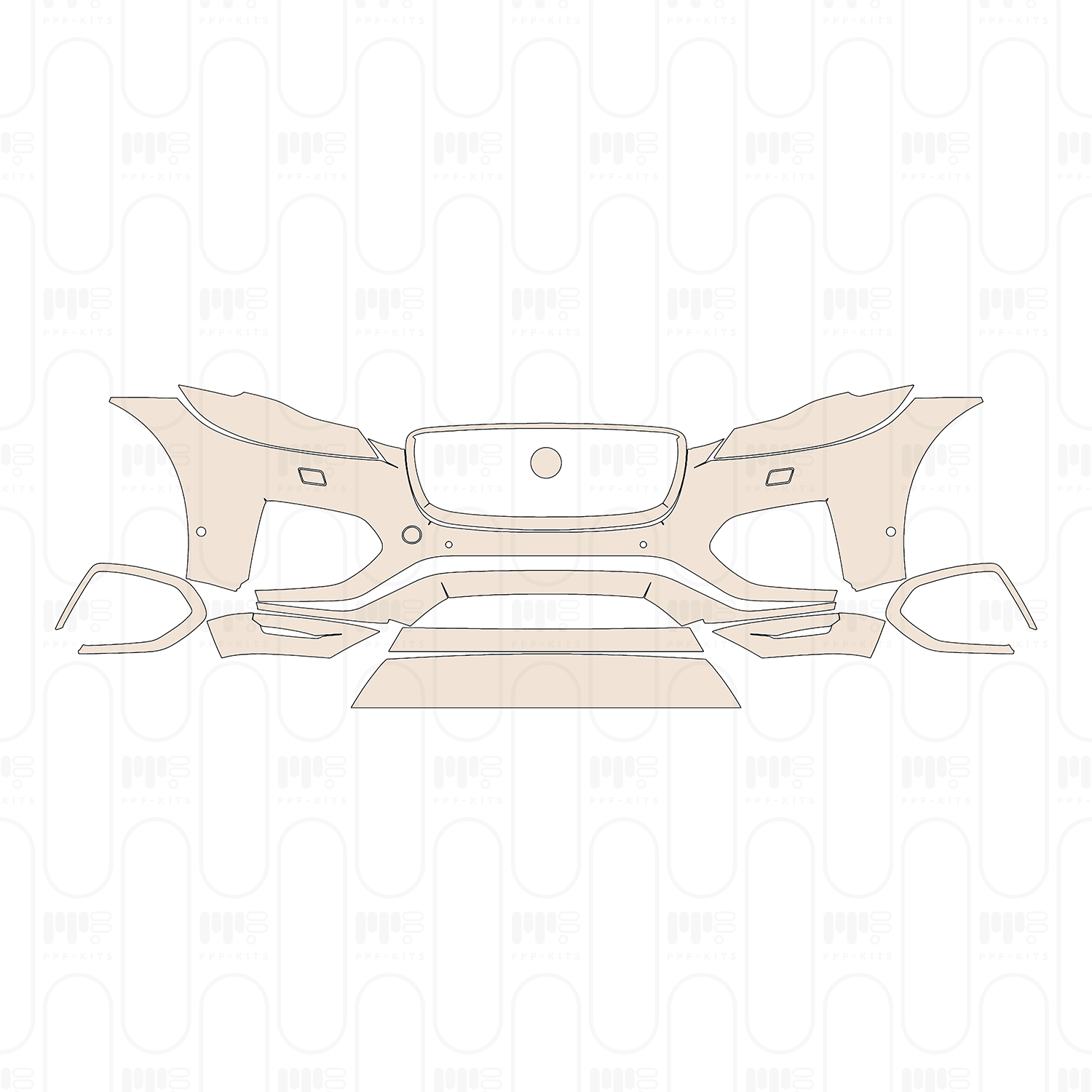 Rear Bumper with 2 PDC (Parking Sensors). Single-side exhaust