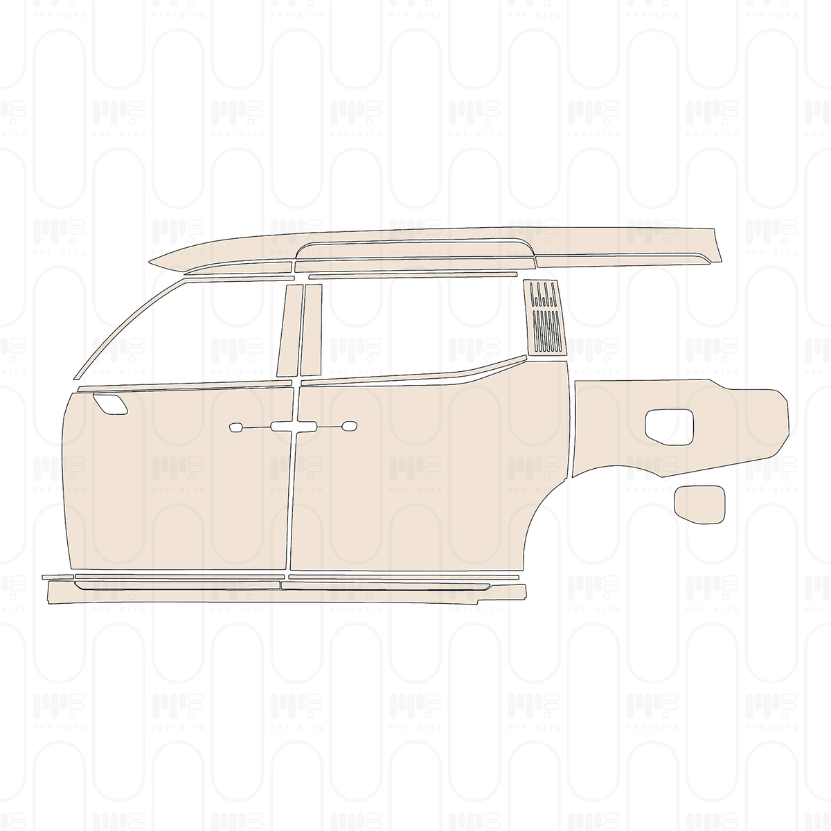 (left) Door+Side Skirt+Rear Fender