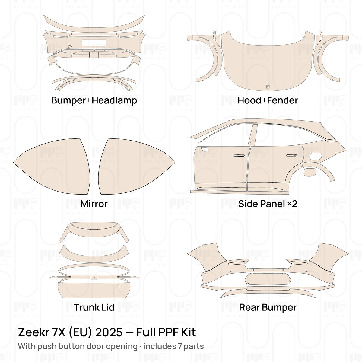 With push button door opening / PPF-Kits PK-G2