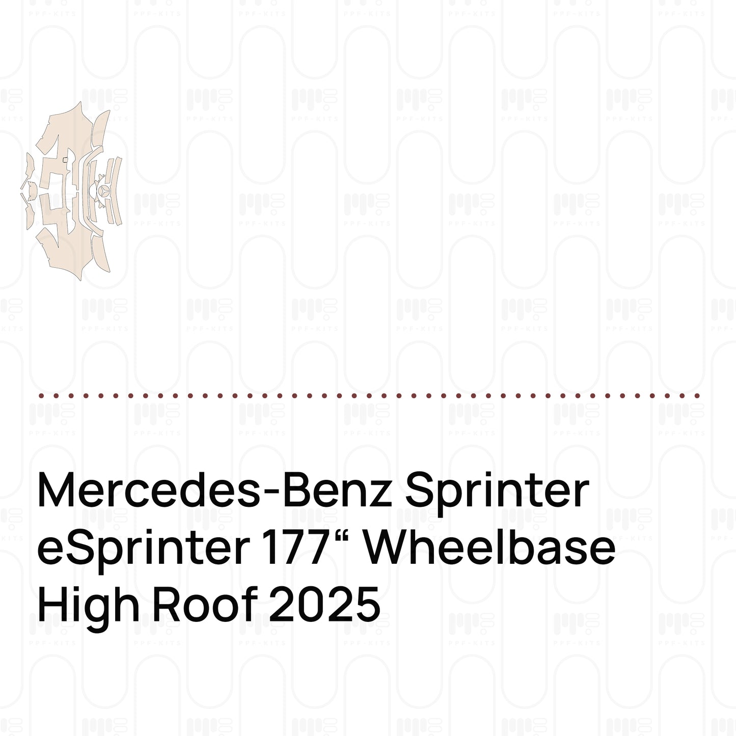 Mercedes-Benz Sprinter eSprinter 177" Wheelbase High Roof 2025 – Voorgesneden PPF