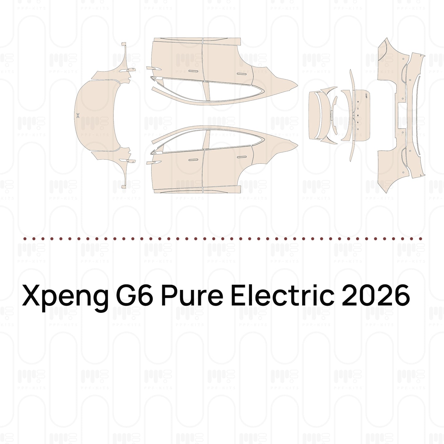 Voorgesneden PPF Xpeng G6 Pure Electric 2026