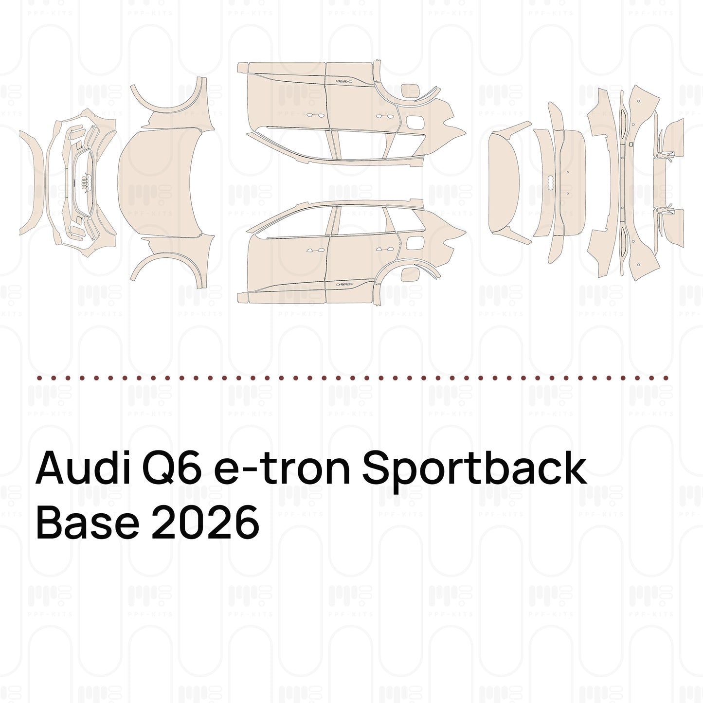 Voorgesneden PPF Audi Q6 e-tron Sportback Base 2026