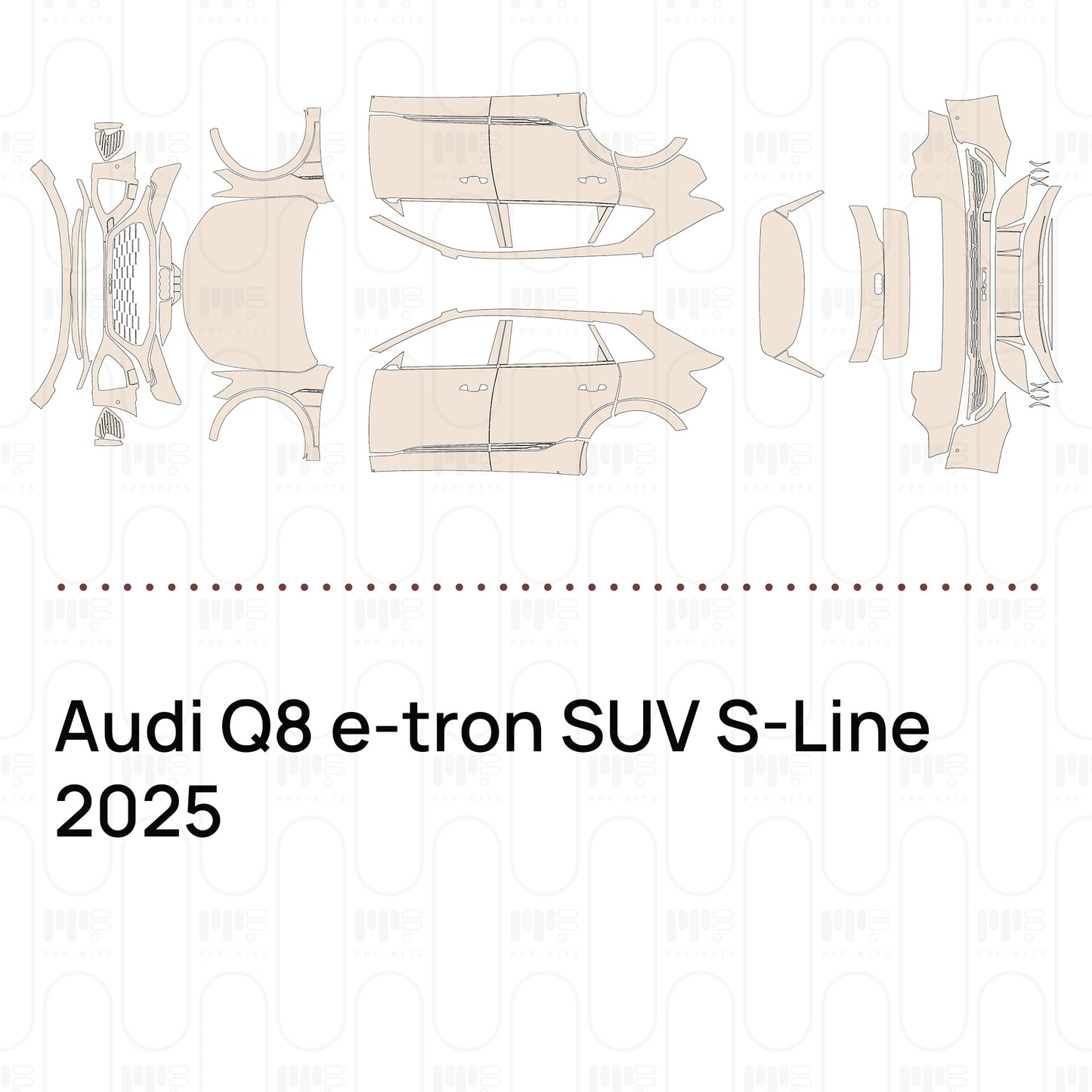 Voorgesneden PPF Audi Q8 e-tron SUV S-Line 2025