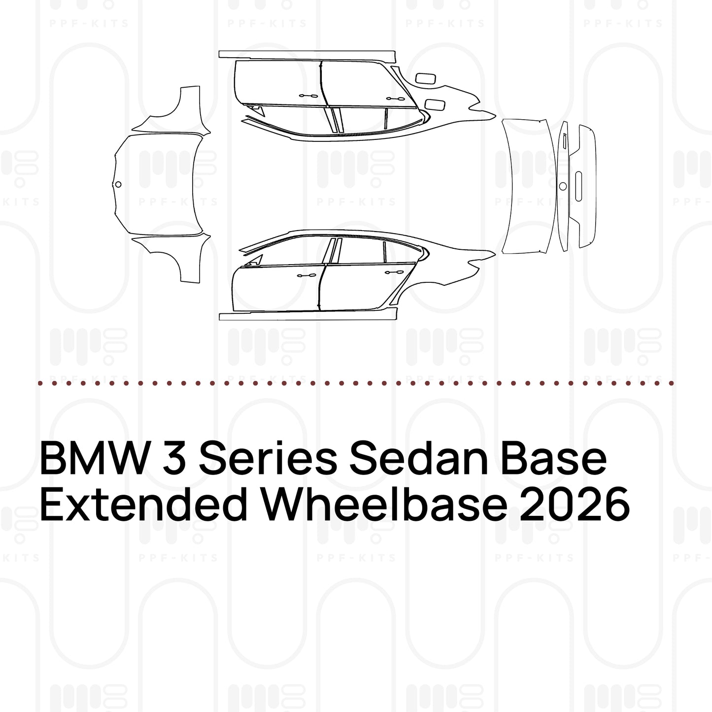 Voorgesneden PPF BMW 3 Series Sedan Base Extended Wheelbase 2026