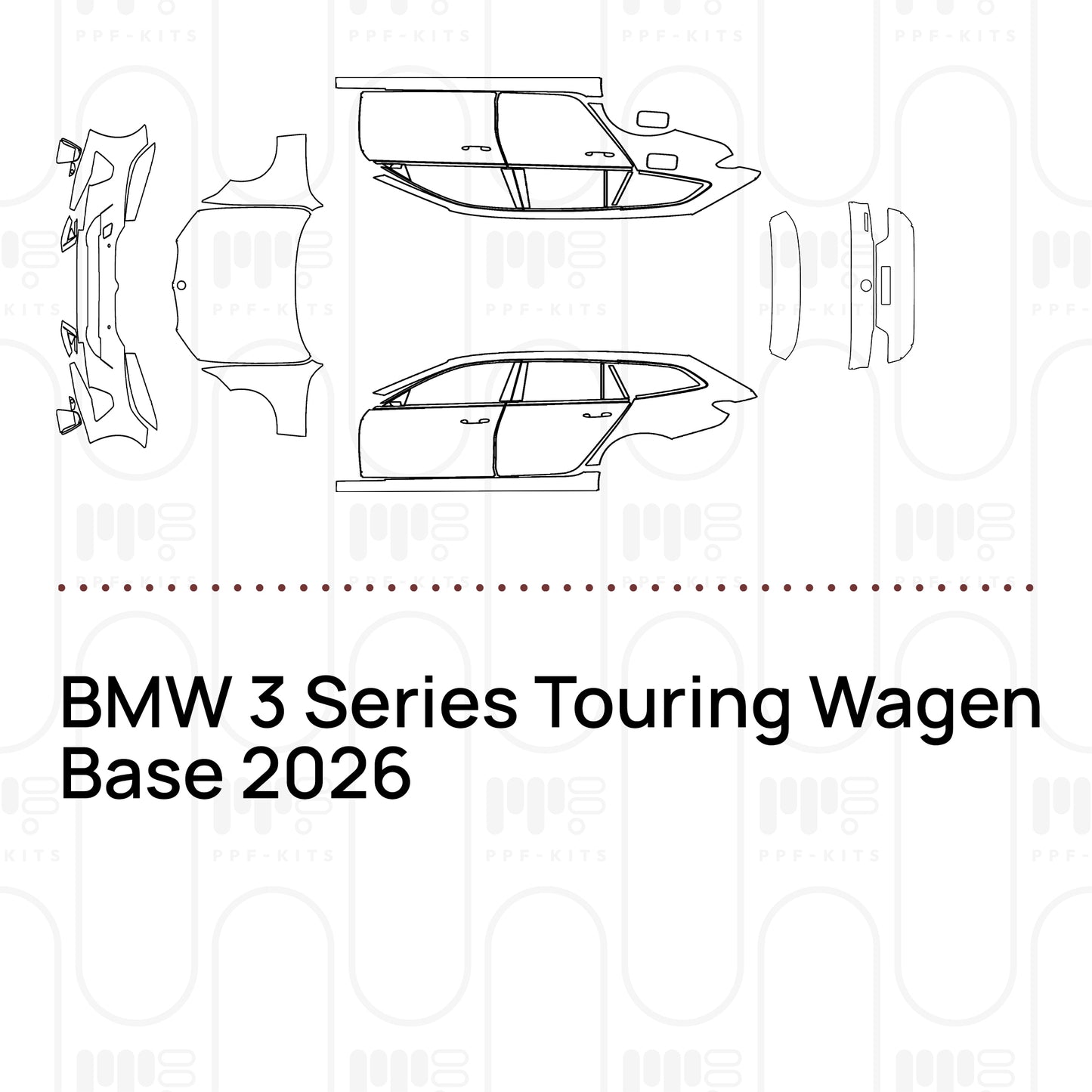 Voorgesneden PPF BMW 3 Series Touring Wagen Base 2026