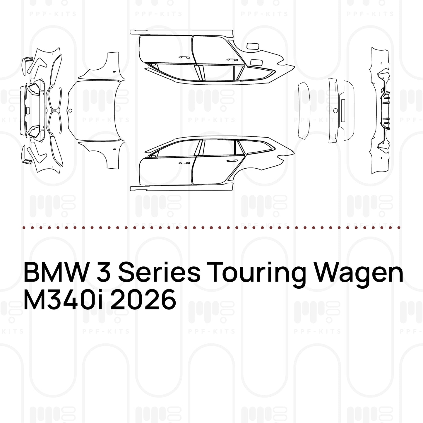 Voorgesneden PPF BMW 3 Series Touring Wagen M340i 2026