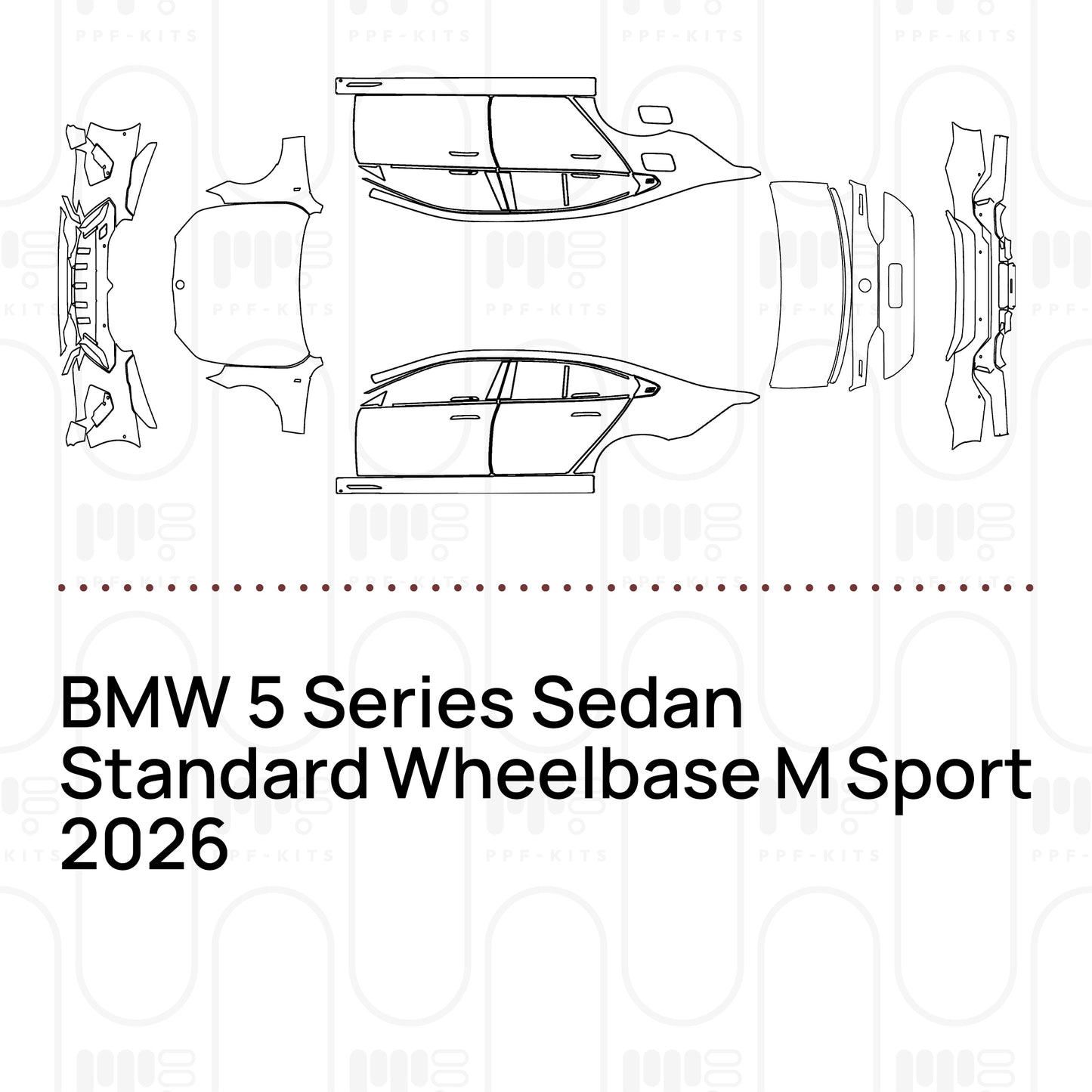 Voorgesneden PPF BMW 5 Series Sedan Standard Wheelbase M Sport 2026