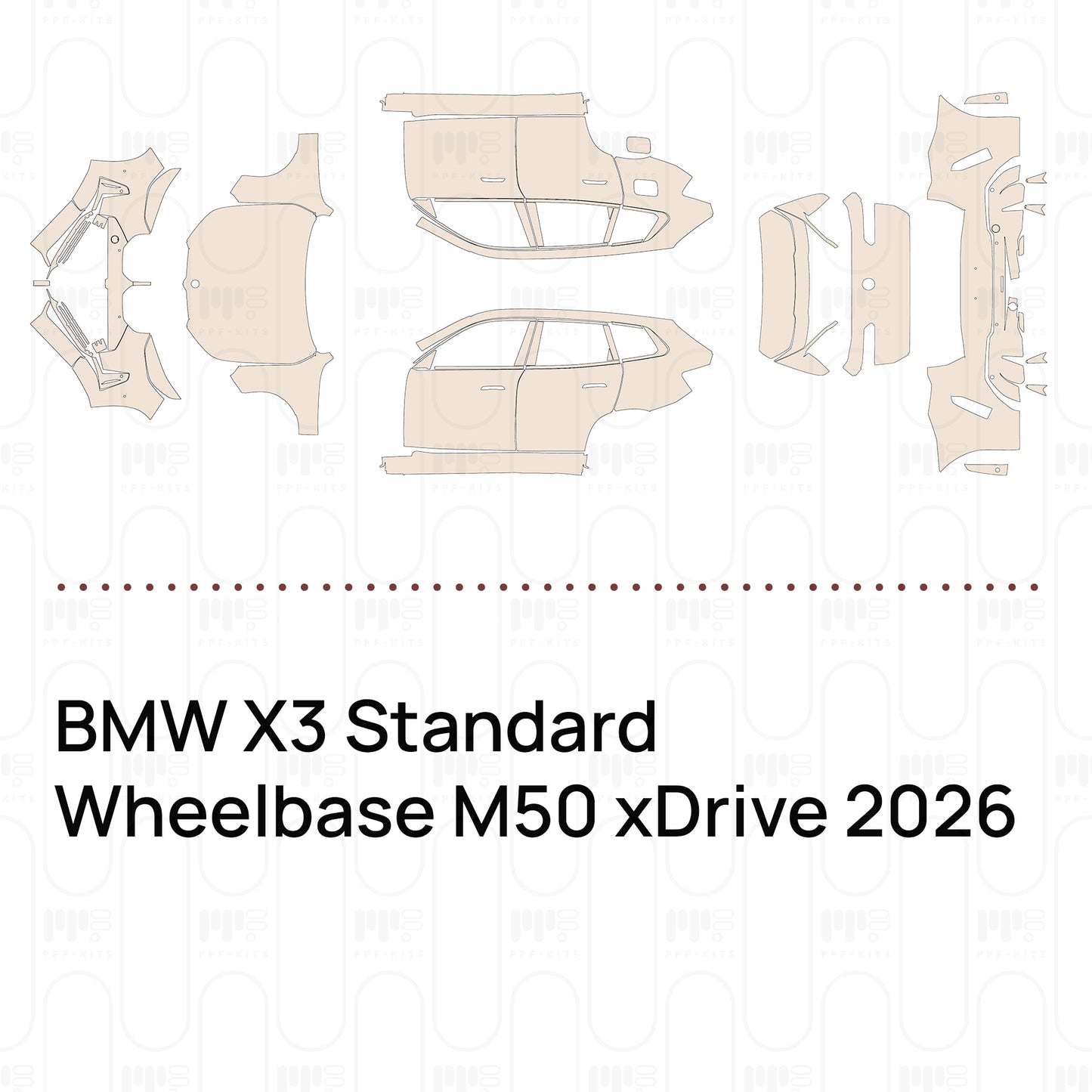 Voorgesneden PPF BMW X3 Standard Wheelbase M50 xDrive 2026