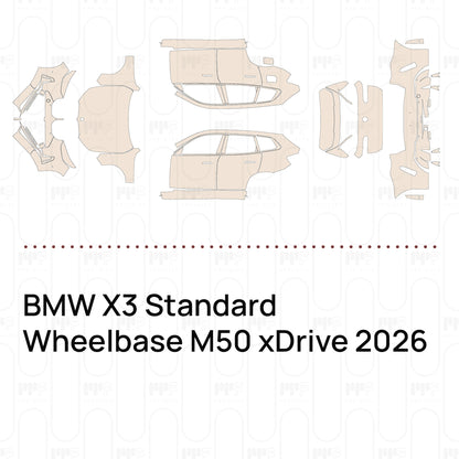 Voorgesneden PPF BMW X3 Standard Wheelbase M50 xDrive 2026