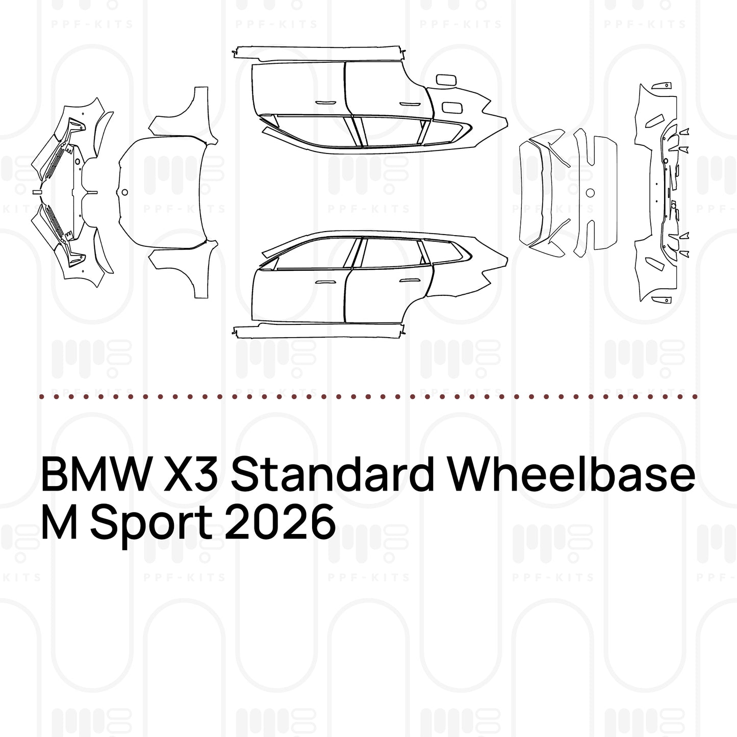 Voorgesneden PPF BMW X3 Standard Wheelbase M Sport 2026