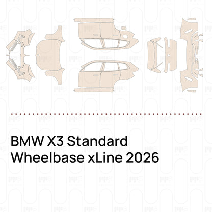 Voorgesneden PPF BMW X3 Standard Wheelbase xLine 2026