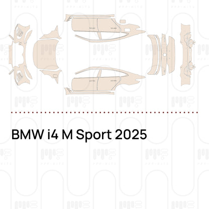 BMW i4 M Sport 2025 – Voorgesneden PPF-lakbeschermingsfolie