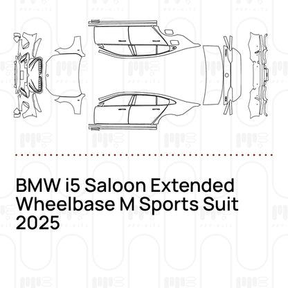 Voorgesneden PPF BMW i5 Saloon Extended Wheelbase M Sports Suit 2025