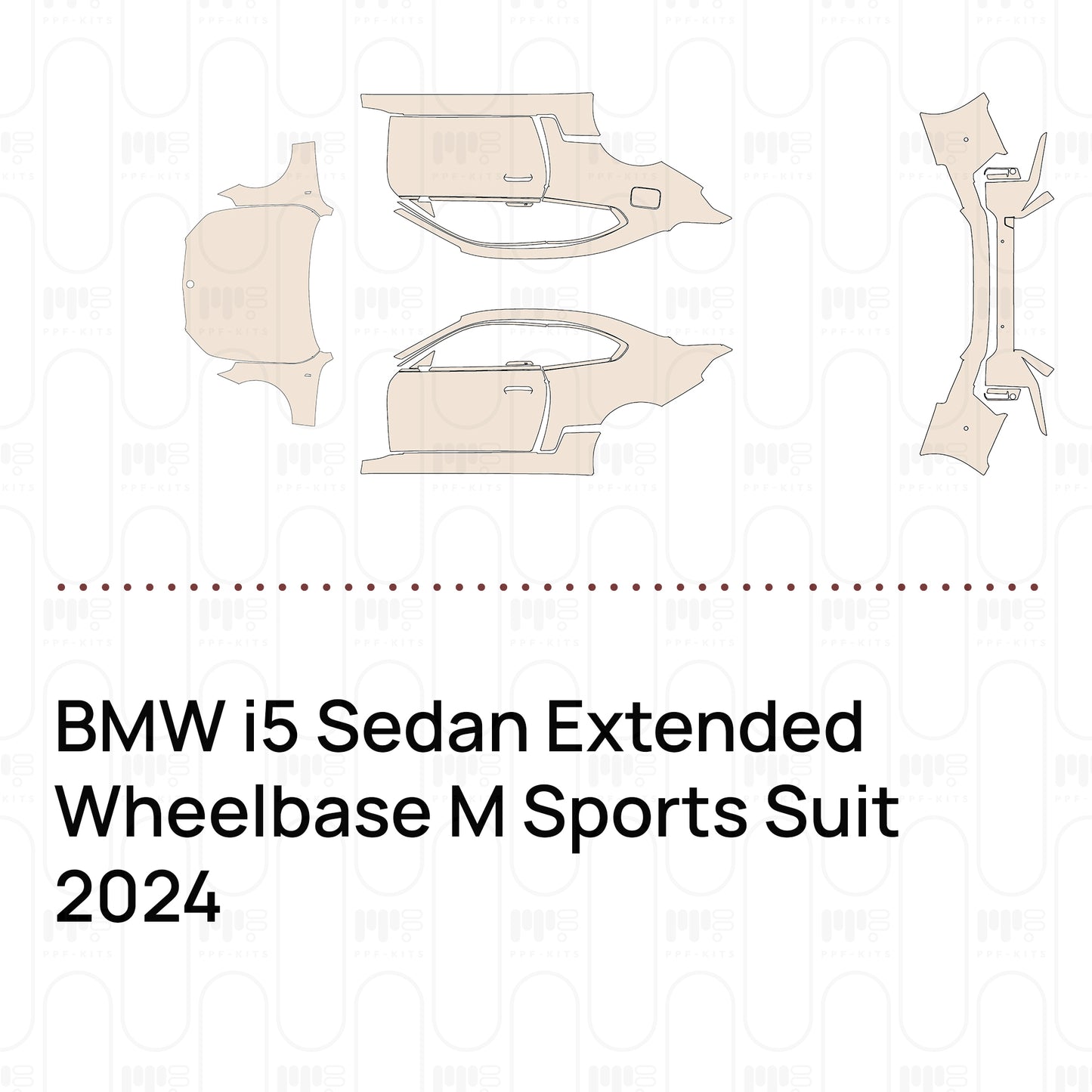 Voorgesneden PPF BMW i5 Sedan Extended Wheelbase M Sports Suit 2024