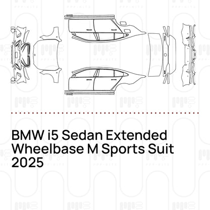 Voorgesneden PPF BMW i5 Sedan Extended Wheelbase M Sports Suit 2025