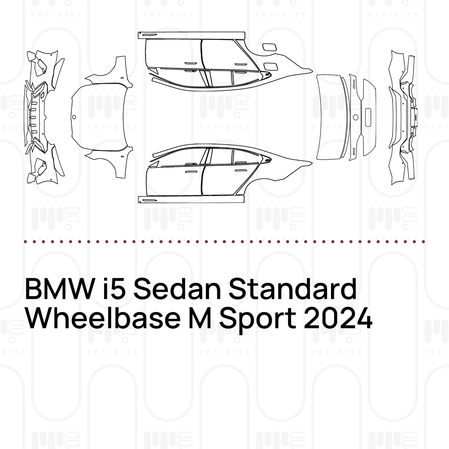 Voorgesneden PPF BMW i5 Sedan Standard Wheelbase M Sport 2024