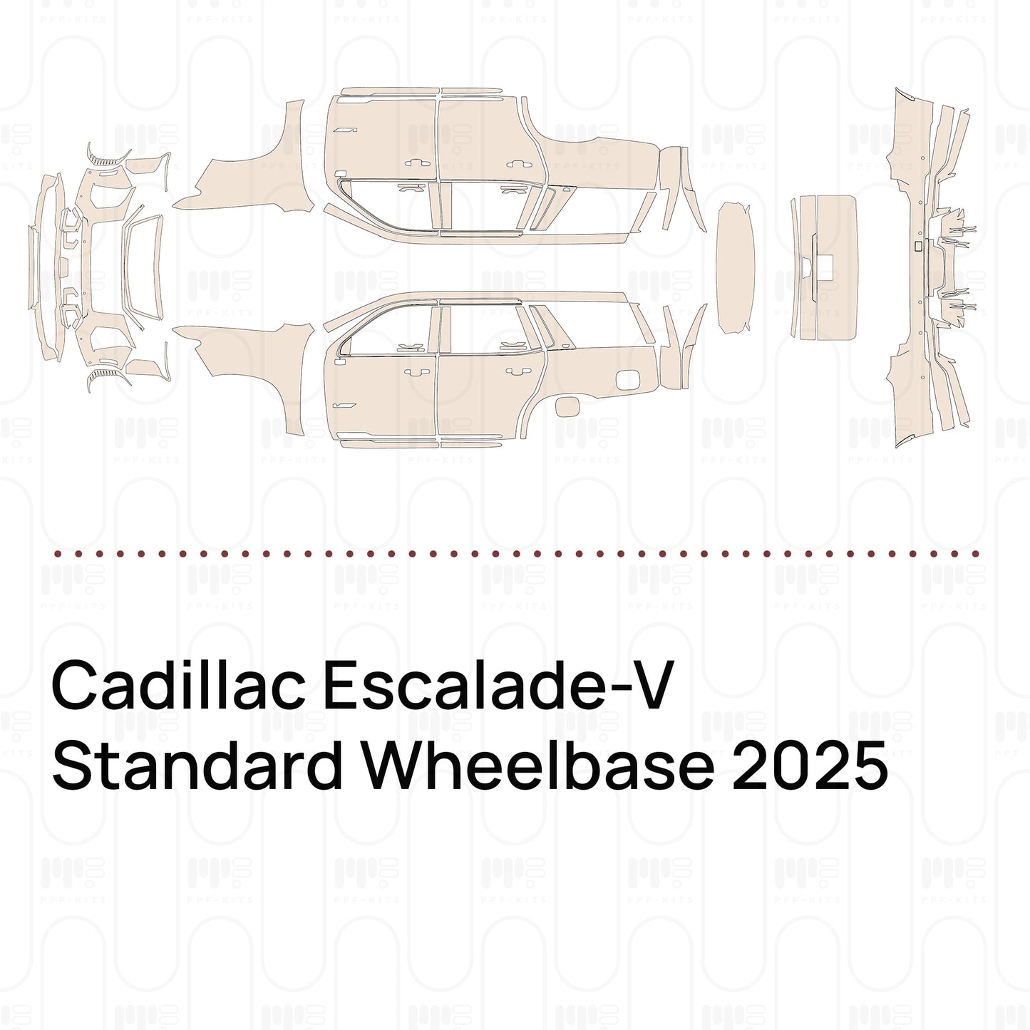 Voorgesneden PPF Cadillac Escalade-V Standard Wheelbase 2025