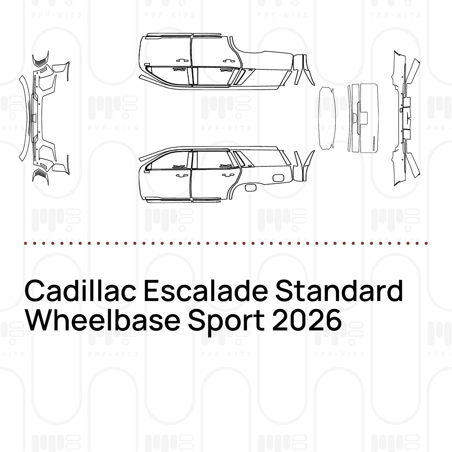 Voorgesneden PPF Cadillac Escalade Standard Wheelbase Sport 2026