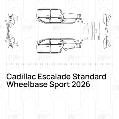 Voorgesneden PPF Cadillac Escalade Standard Wheelbase Sport 2026