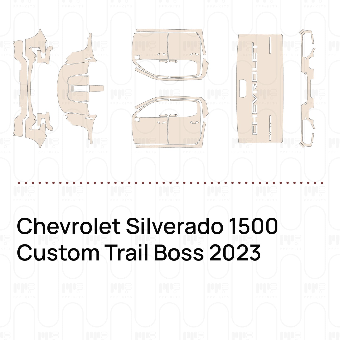 Voorgesneden PPF Chevrolet Silverado 1500 Custom Trail Boss 2023