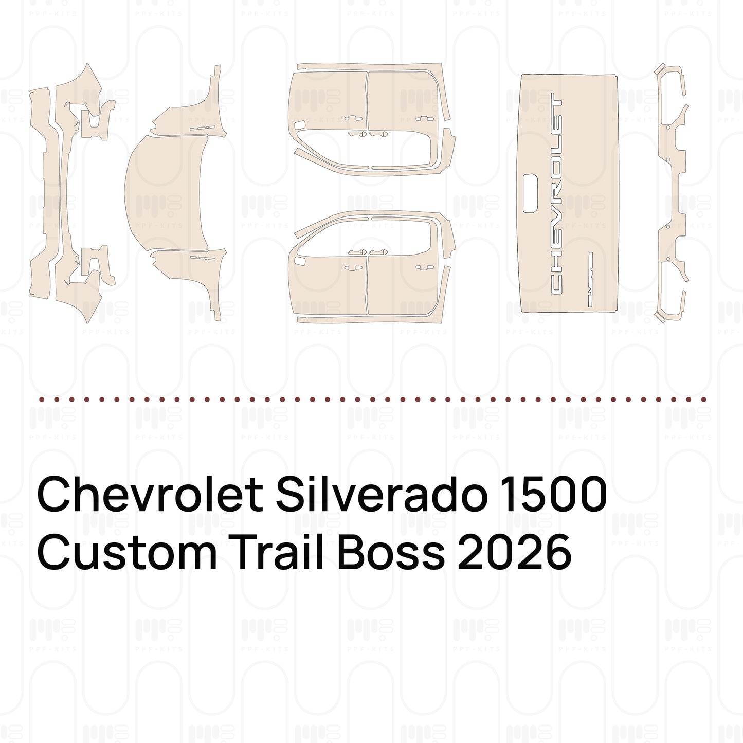 Voorgesneden PPF Chevrolet Silverado 1500 Custom Trail Boss 2026