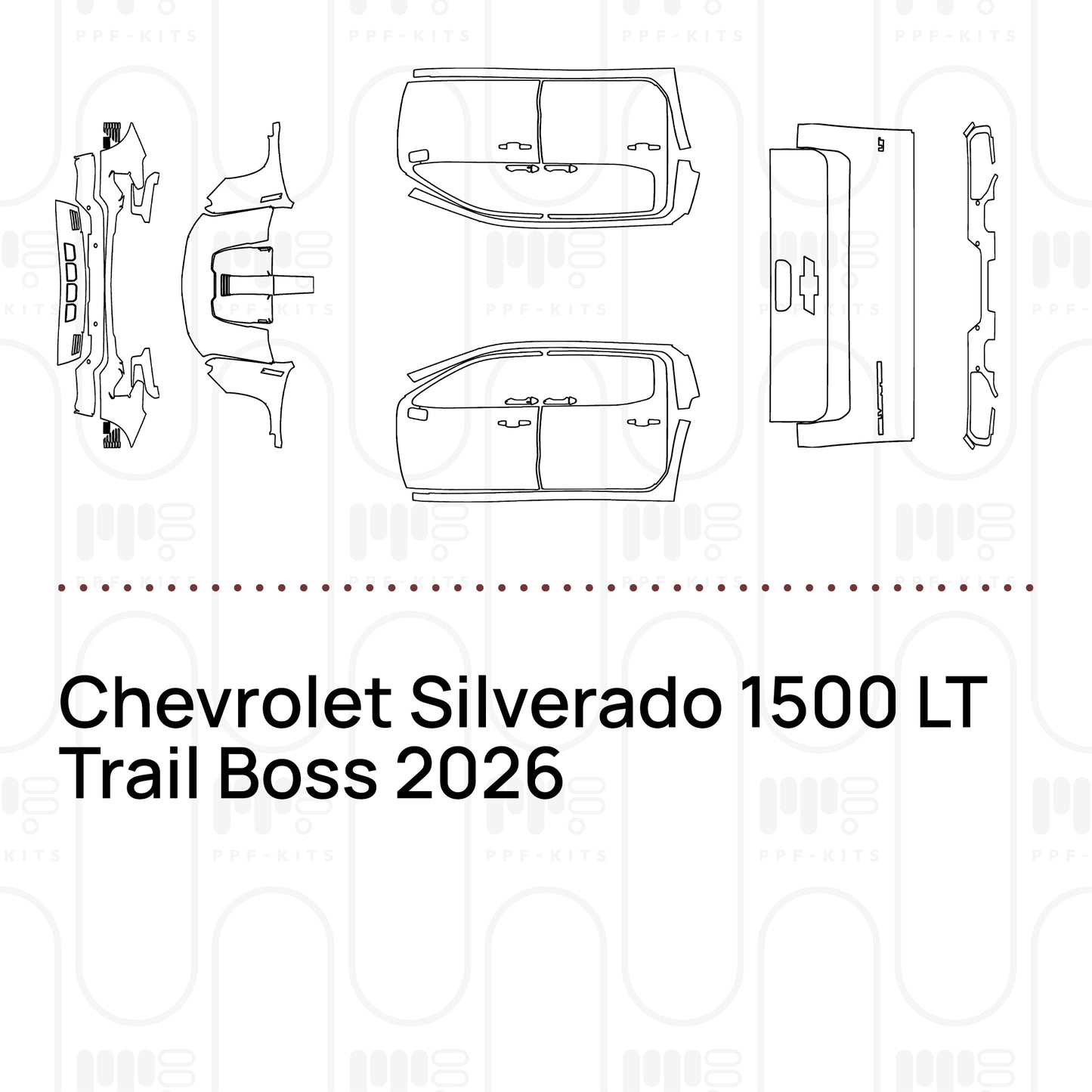Voorgesneden PPF Chevrolet Silverado 1500 LT Trail Boss 2026