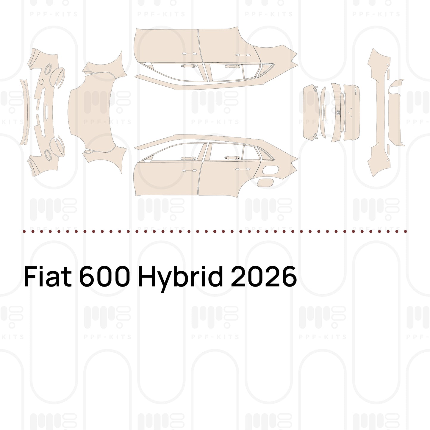 Voorgesneden PPF Fiat 600 Hybrid 2026