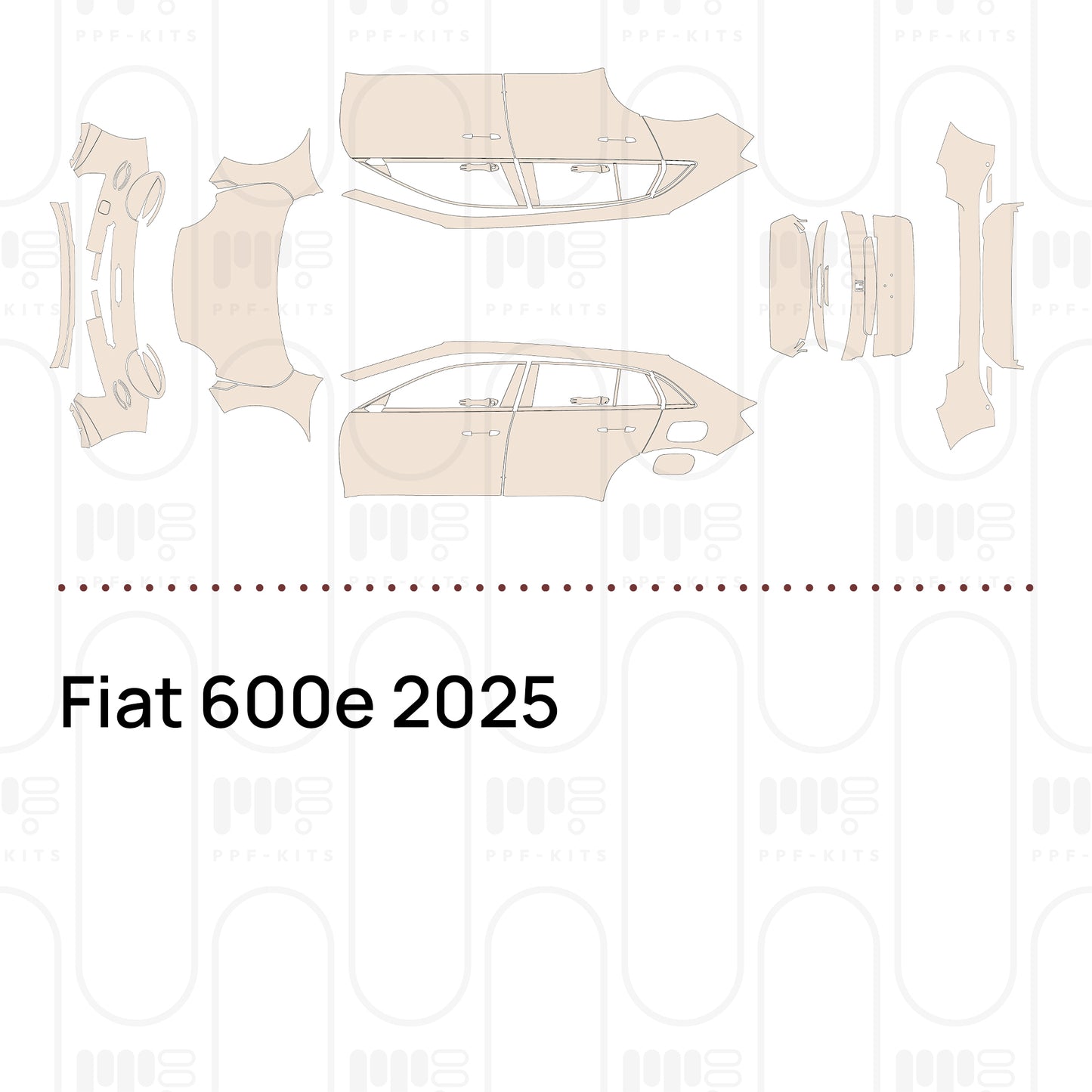 Voorgesneden PPF Fiat 600e 2025
