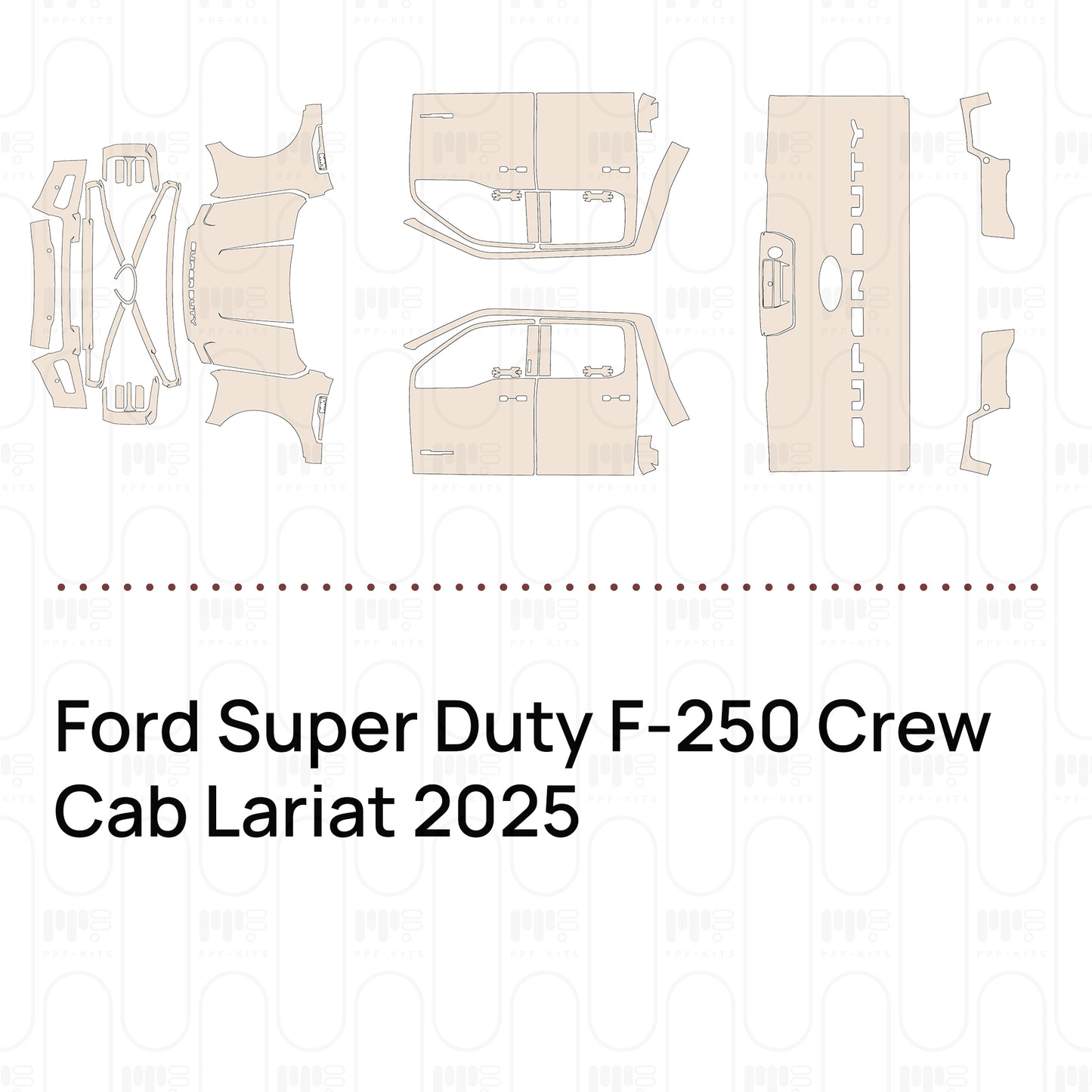 Voorgesneden PPF Ford Super Duty F-250 Crew Cab Lariat 2025