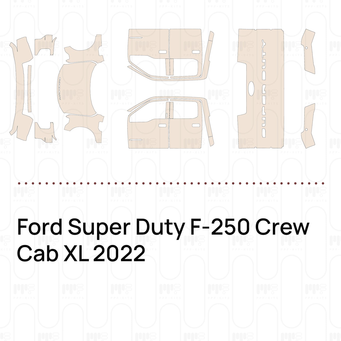 Voorgesneden PPF Ford Super Duty F-250 Crew Cab XL 2022