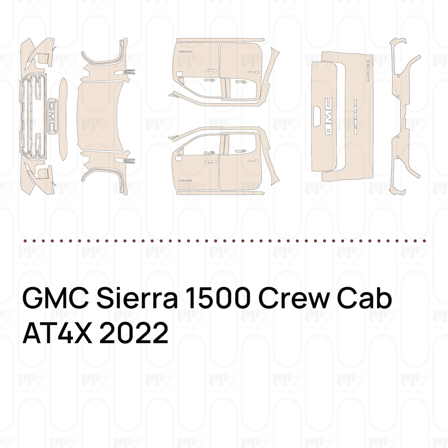 Voorgesneden PPF GMC Sierra 1500 Crew Cab AT4X 2022
