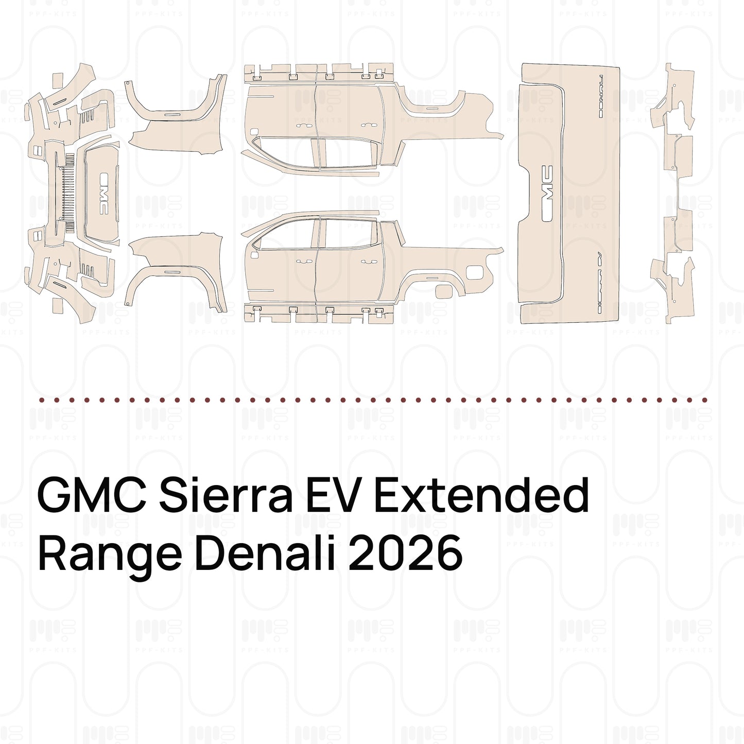 Voorgesneden PPF GMC Sierra EV Extended Range Denali 2026