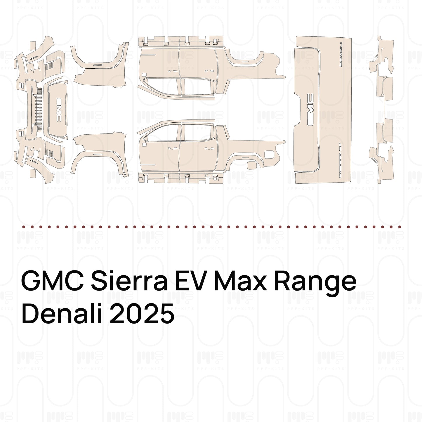 Voorgesneden PPF GMC Sierra EV Max Range Denali 2025