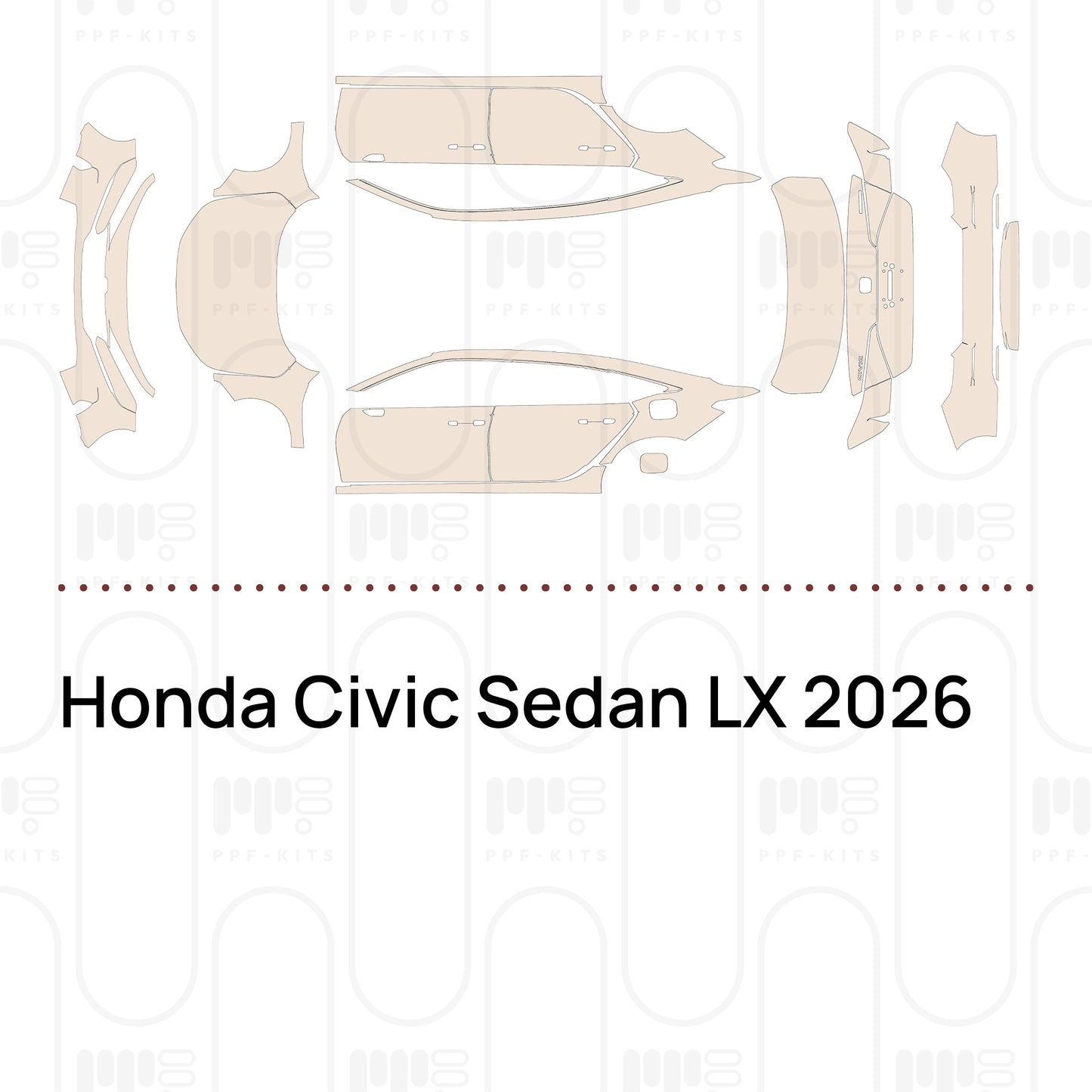 Voorgesneden PPF Honda Civic Sedan LX 2026