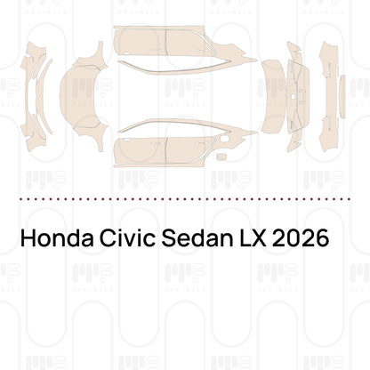 Voorgesneden PPF Honda Civic Sedan LX 2026