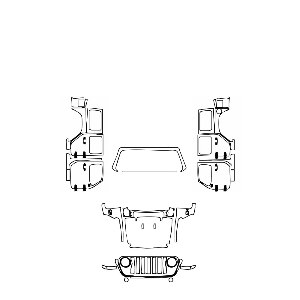 Pre-Cut PPF JEEP Wrangler 4 Door High Tide 2019 - PPF-Kits