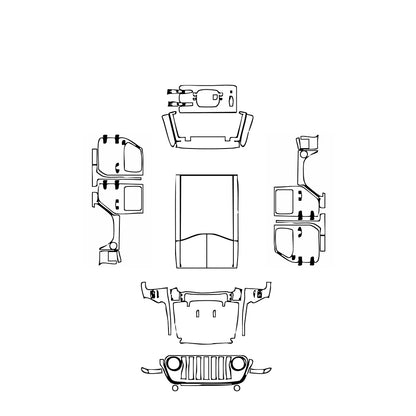 Pre-Cut PPF JEEP Wrangler 4 Door Sahara 2020 - PPF-Kits