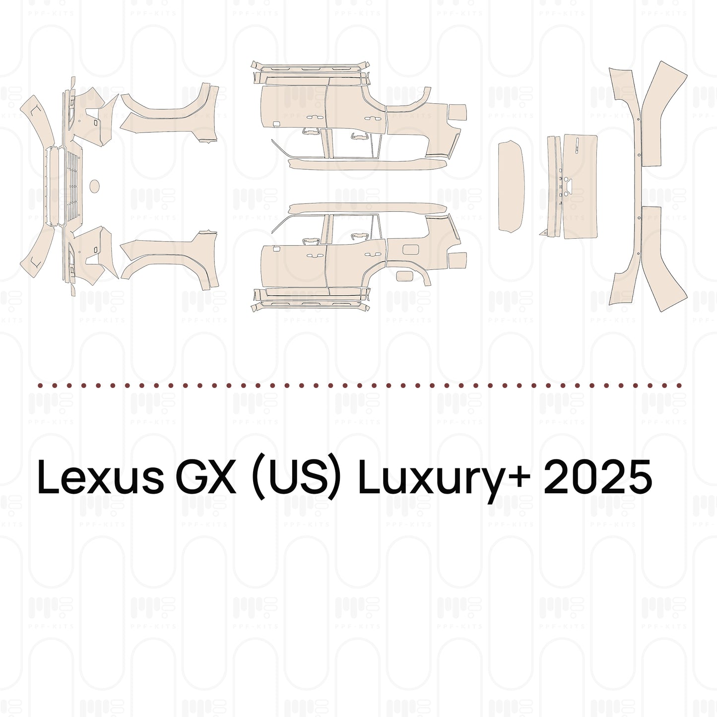 Voorgesneden PPF Lexus GX (US) Luxury+ 2025