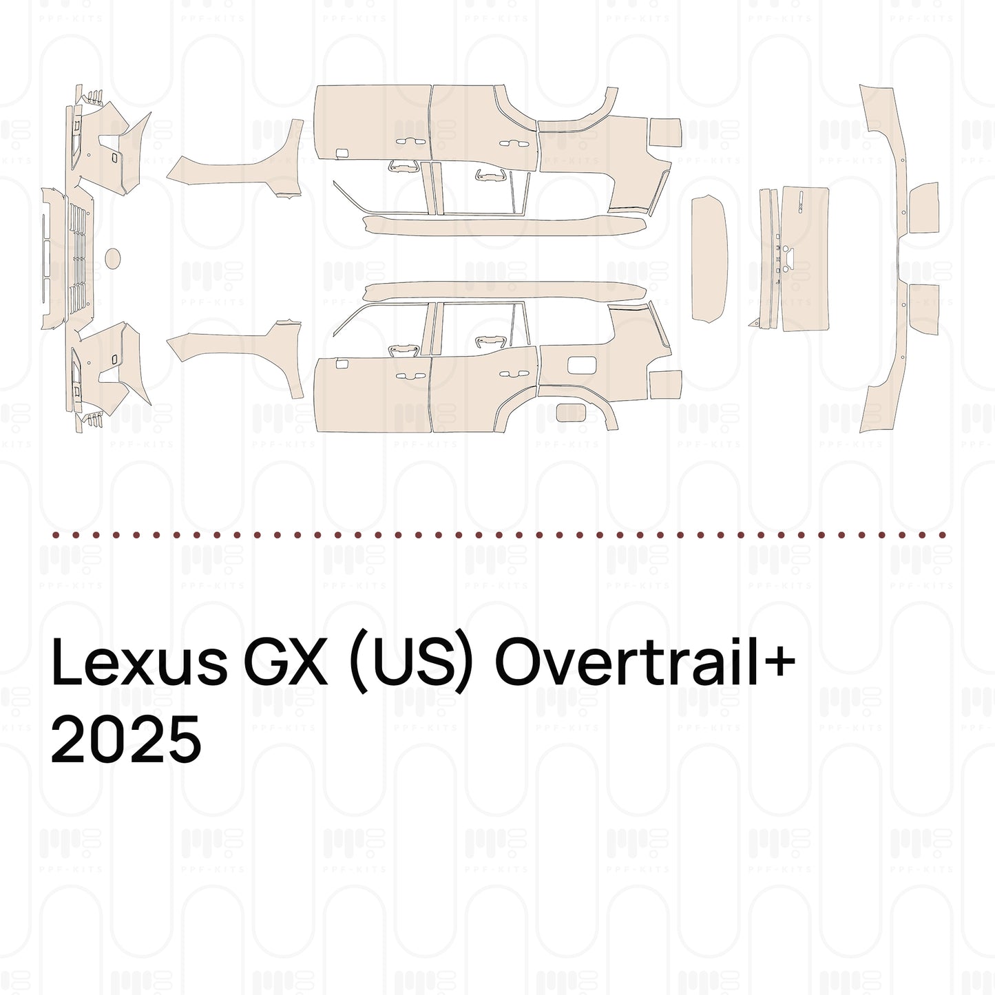 Voorgesneden PPF Lexus GX (US) Overtrail+ 2025