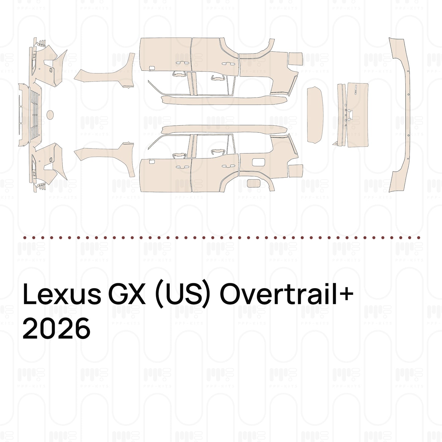 Voorgesneden PPF Lexus GX (US) Overtrail+ 2026