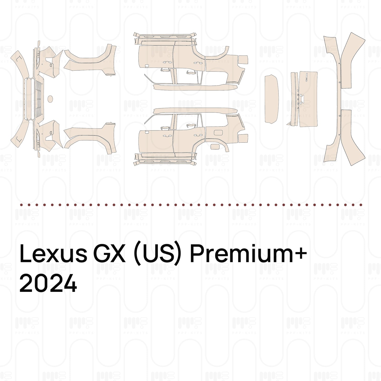 Voorgesneden PPF Lexus GX (US) Premium+ 2024