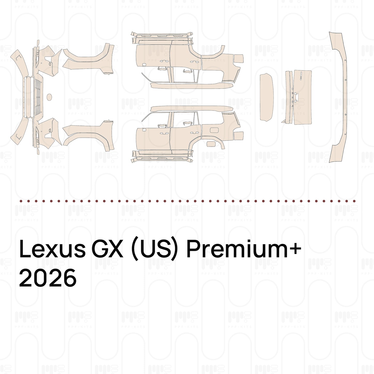 Voorgesneden PPF Lexus GX (US) Premium+ 2026