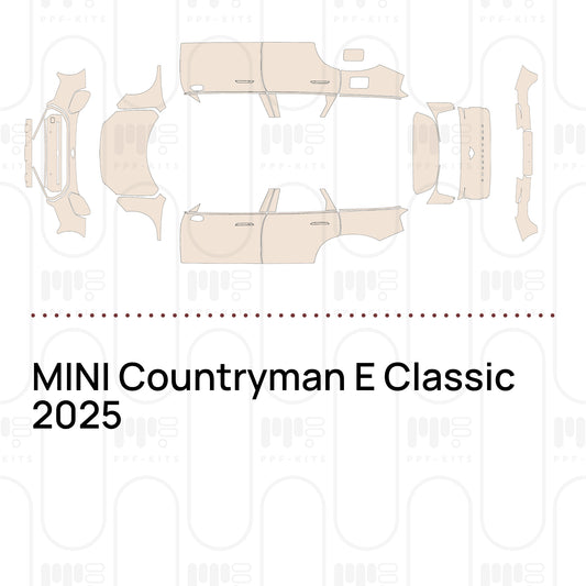 MINI Countryman E Classic 2025 – Voorgesneden PPF-lakbeschermingsfolie