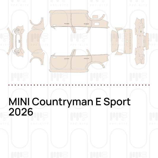 MINI Countryman E Sport 2026 – Voorgesneden PPF-lakbeschermingsfolie